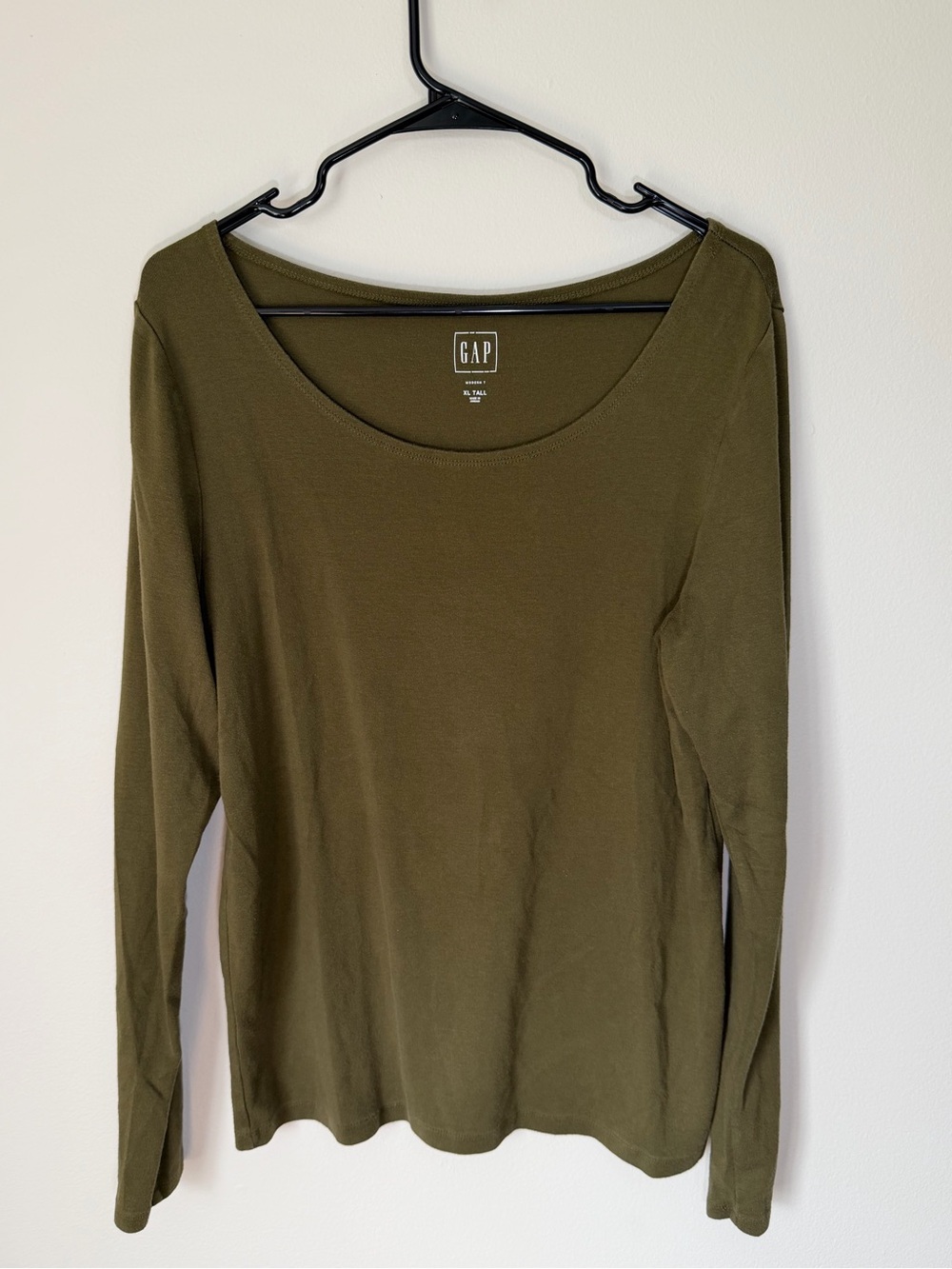 GAP Olive Green Long Sleeve Scoop Neck Tee